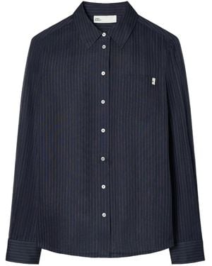 Tory Burch Organdy Pinstripe Voile Shirt - Blue