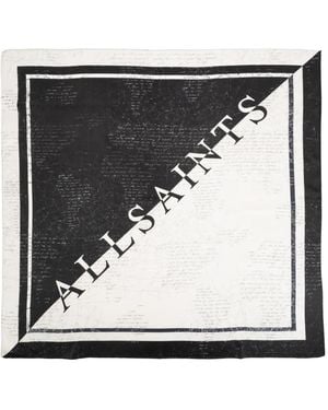 AllSaints Seidenschal Mit Logo-Print - Schwarz