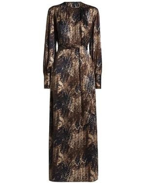 Kiton Robe Ceinturée À Imprimé Abstrait - Marron