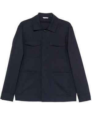 Manuel Ritz Buttoned Overshirt - Blue