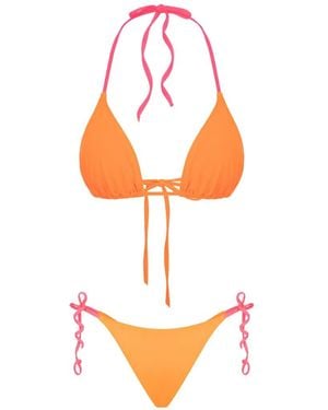 Noire Swimwear Bikini Triangles À Dos-Nu - Orange