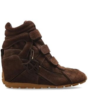 Naked Wolfe Element Croc-Effect Suede Sneakers - Brown