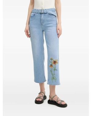 Desigual Embroidered Jeans - Blue