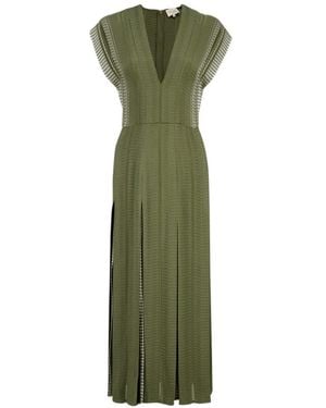 Zeus+Dione Selene V-Neck Midi Dress - Green