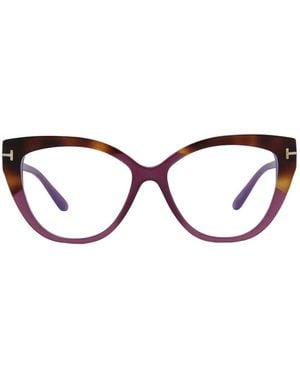Tom Ford Tortoiseshell-Effect Cat-Eye Frame Glasses - Brown
