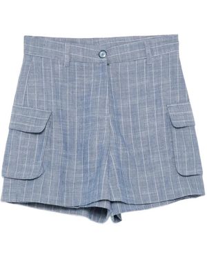 BLAKLACE Pinstripe Cargo Shorts - Blue