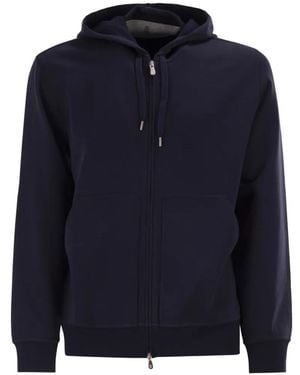 Brunello Cucinelli Sudadera Con Capucha Y Cremallera - Azul