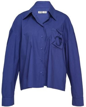OPEN YY Bead-pocket Shirt - Blue