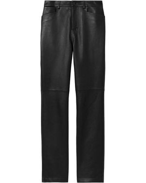 Proenza Schouler Leather Straight-Leg Trousers - Black