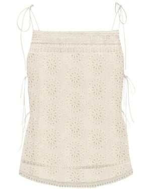 MC2 Saint Barth Broderie-Anglaise Tie-Fastening Top - White