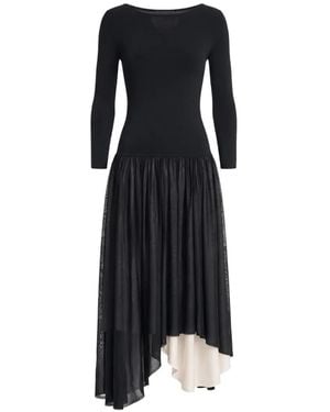 Maria McManus Boat-Neck Asymmetric Dress - Black