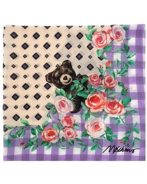 Moschino Teddy-Motif Scarf - Gray