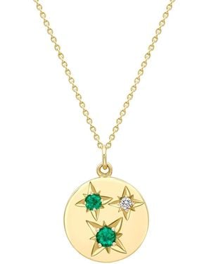 House of Meraki 18K Venus Emerald And Diamonds Necklace - Metallic