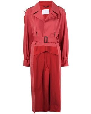 Toga High-Low Trench Coat - Red