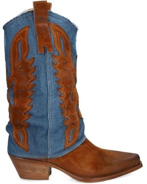 METISSE Stivali Cowboy Denim 50Mm - Blu