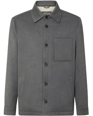 Corneliani Giacca-Camicia Con Abbottonatura - Grigio