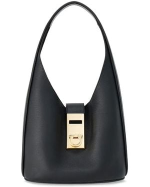 Ferragamo Gancini Hobo Tas Met Gesp - Zwart