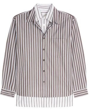 Dries Van Noten Double-Layer Cotton Shirt - Grey