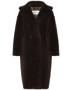 Max Mara Teddy Double-Breasted Coat - Black