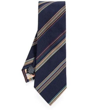 Paul Smith Artist Stripe Silk Tie - Blue