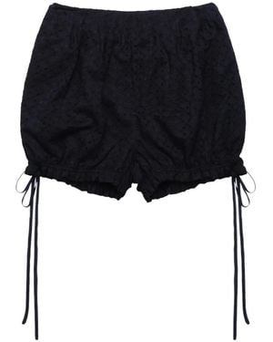 PAULINE DUJANCOURT Short En Broderie Anglaise À Logo - Black