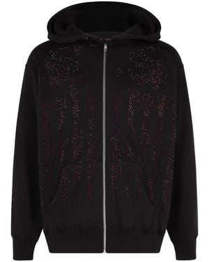 Supreme Hoodie Verfraaid Met Kristallen - Zwart