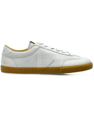 Veja Volley Signature Leather Sneakers - White