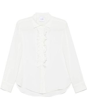 Nude Ruffle-Detail Shirt - White