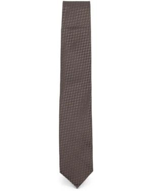 Tom Ford Check-Pattern Silk Tie - Brown
