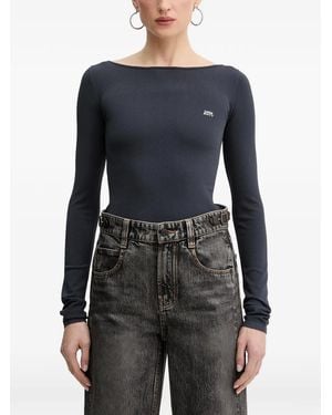 Miss Sixty Embroidered Knit Top - Black