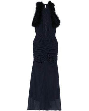 Mugler Abito Con Ruches - Blu