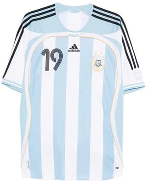 adidas Striped-Pattern T-Shirt - Blue