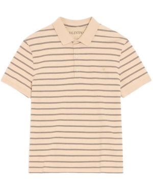 Valentino Garavani Striped Polo Shirt - Natural