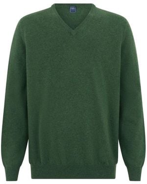Fedeli V-Neck Cashmere Sweater - Green
