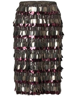 Carolina Herrera Falda Midi Con Lentejuelas Bordadas - Negro