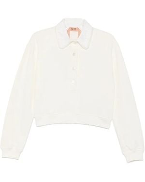 N°21 Lace-Collar Sweatshirt - White