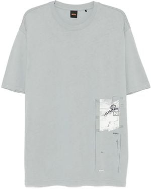 BOSS Graphic-Print T-Shirt - Grey