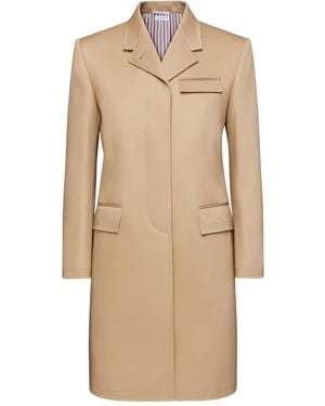 Thom Browne High-Armhole Chesterfield Coat - Natural