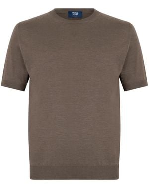 Fedeli Round-Neck Short-Sleeve T-Shirt - Grey