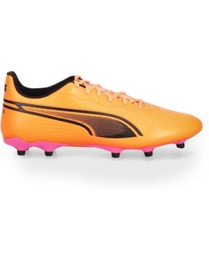 PUMA King Logo-Print Trainers - Orange