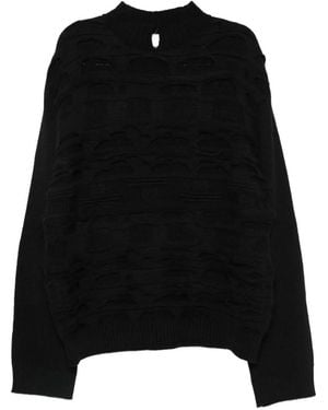 Individual Sentiments Distressed Panelled Jumper - Black
