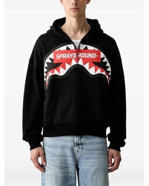 Sprayground Shark-Print Hoodie - Black