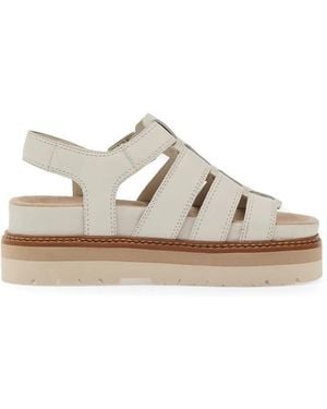 Clarks Buckle Platform Sandals - White