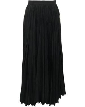 Maison Mihara Yasuhiro Pleated Panel Frayed Maxi Skirt - Black
