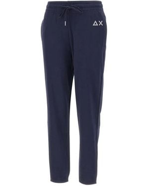 Sun 68 Drawstring Logo-Detail Track Trousers - Blue