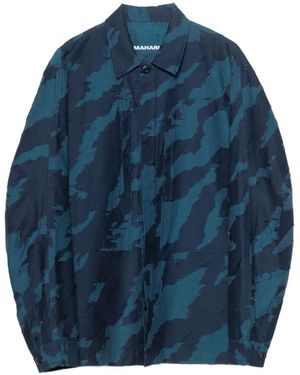 Maharishi Bonsai Camouflage-Print Button-Up Shirt - Blue