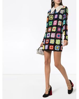 white christmas dresses Solana Patchwork Crochet Mini Cover Up Dress – VICI main image 1