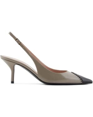 Giorgio Armani Pumps Con Punta A Contrasto 60Mm - Bianco