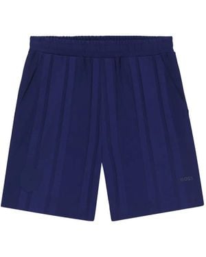 BOSS GREEN HUGO BOSS Pleated Cotton Shorts - Blue
