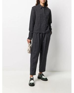 YMC Camisa con motivo floral en jacquard - Negro